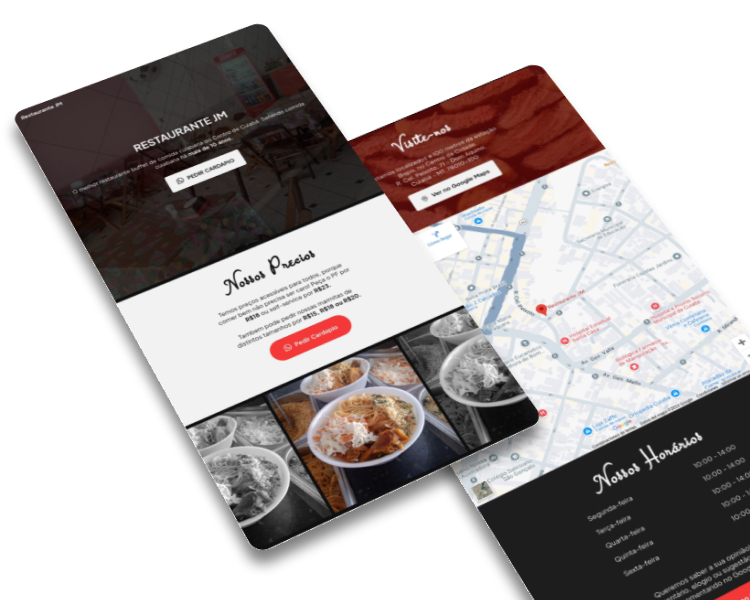 Landing Page para o restaurante buffet JM.